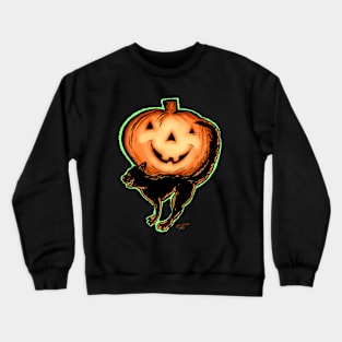 Black Cat with Jack O Lantern Crewneck Sweatshirt